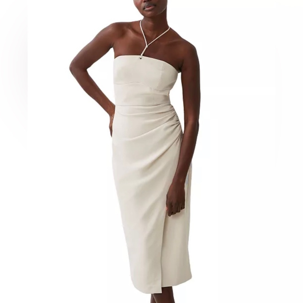 NWT French Connection Echo Crepe Halter Midi Dress - Picture 3 of 5